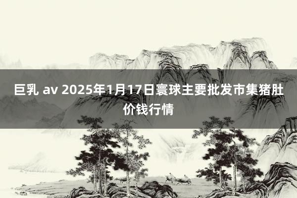 巨乳 av 2025年1月17日寰球主要批发市集猪肚价钱行情