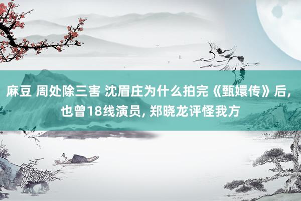麻豆 周处除三害 沈眉庄为什么拍完《甄嬛传》后， 也曾18线演员， 郑晓龙评怪我方