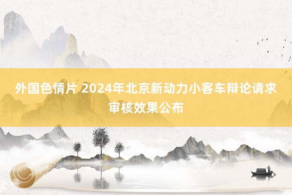 外国色情片 2024年北京新动力小客车辩论请求审核效果公布