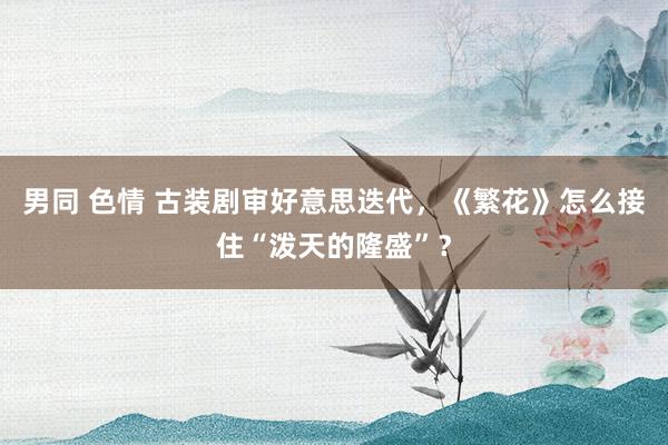 男同 色情 古装剧审好意思迭代，《繁花》怎么接住“泼天的隆盛”？