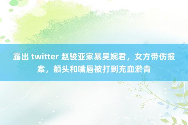 露出 twitter 赵骏亚家暴吴婉君，女方带伤报案，额头和嘴唇被打到充血淤青