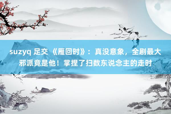 suzyq 足交 《雁回时》：真没意象，全剧最大邪派竟是他！掌捏了扫数东说念主的走时