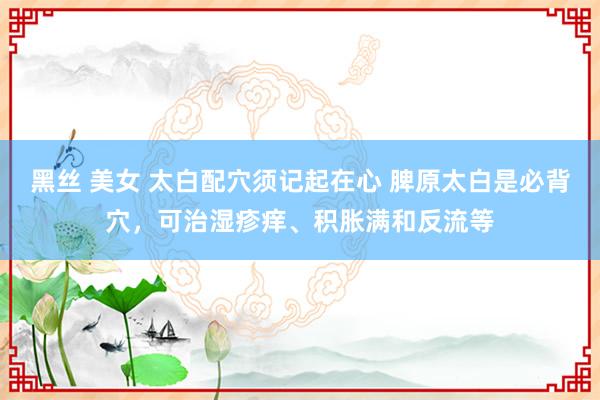 黑丝 美女 太白配穴须记起在心 脾原太白是必背穴，可治湿疹痒、积胀满和反流等