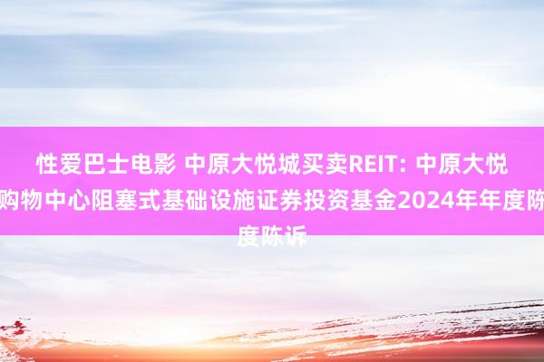 性爱巴士电影 中原大悦城买卖REIT: 中原大悦城购物中心阻塞式基础设施证券投资基金2024年年度陈诉